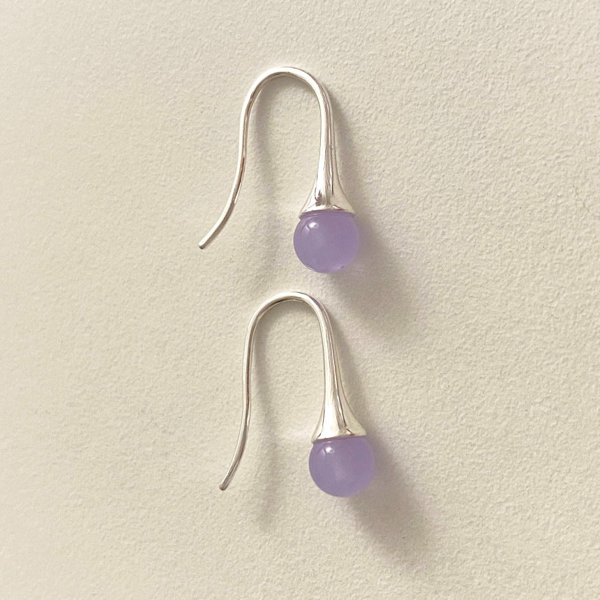 Orecchini a perno con numero di lettera in agata di cristallo, placcati in argento sterling 925, stile minimalista e dolce