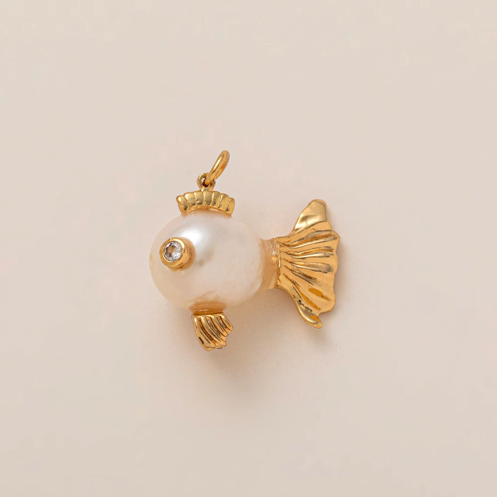 Minimalist Luxury 18K Gold Plated Brass Animal Pendant Necklace with Cubic Zirconia for Unisex