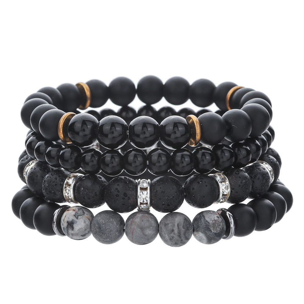 Handmade Geometric Round Stone Bracelet for Men and Women