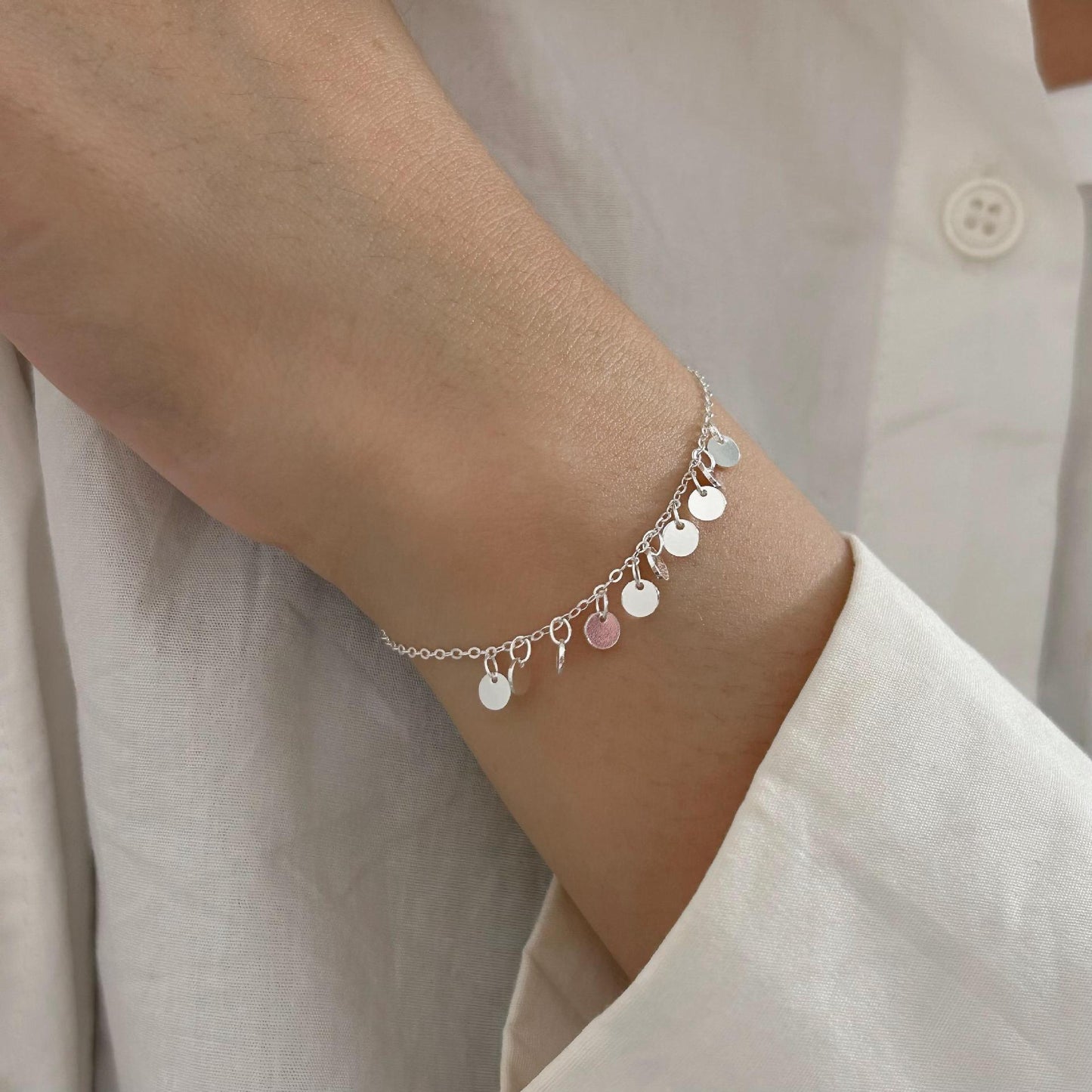 S925 Sterling Silver Geometric Gold-Tone Bracelet for Women