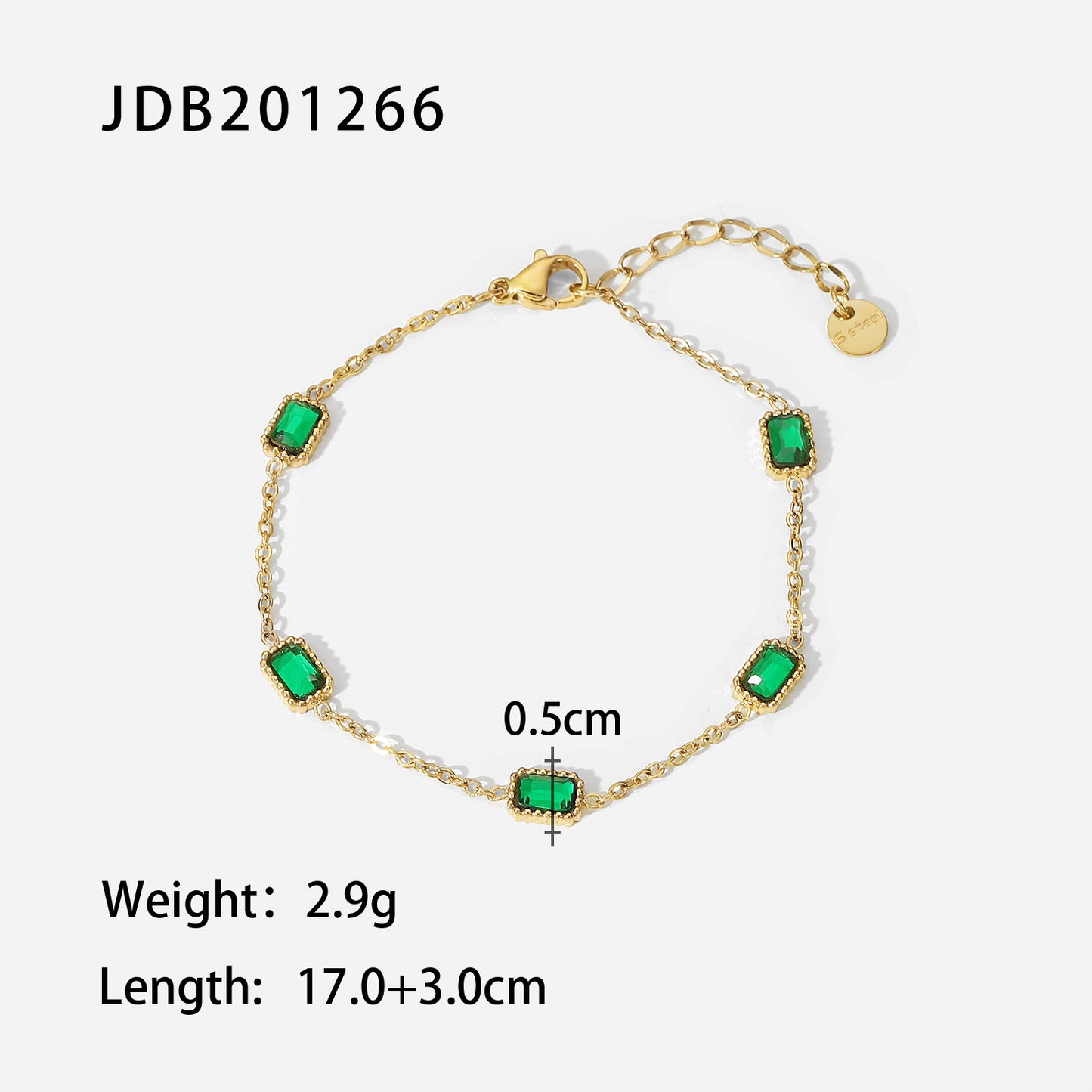 INS Style Geometric Titanium Steel Bracelet with 18K Gold Plating and Zircon Inlay for Women