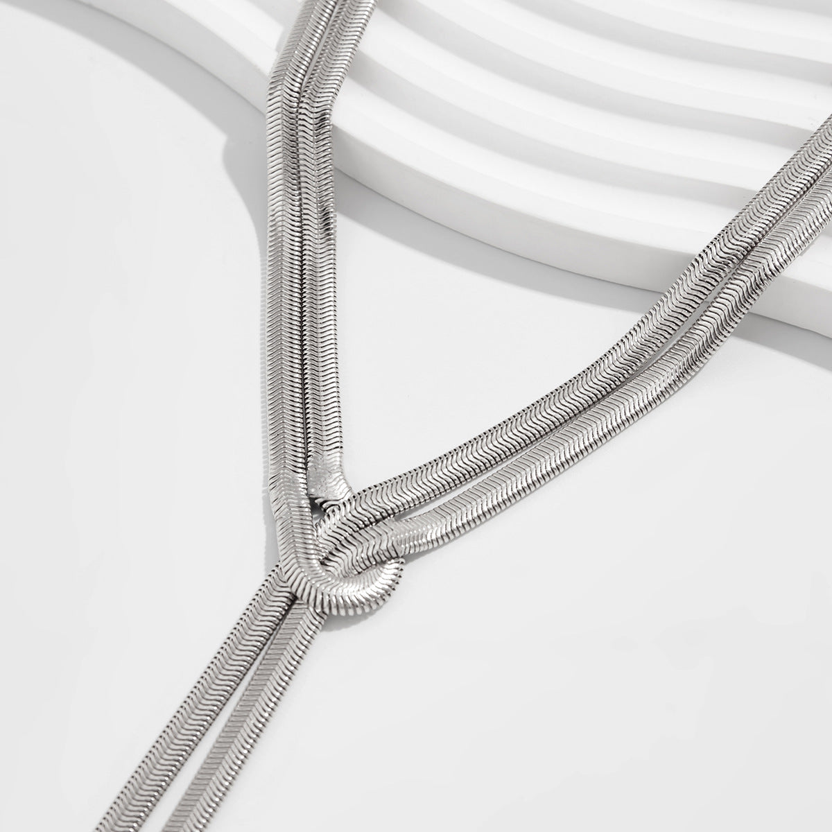 Minimalist Geometric Y-Shape Plated Alloy Snake Chain Necklace for Women
