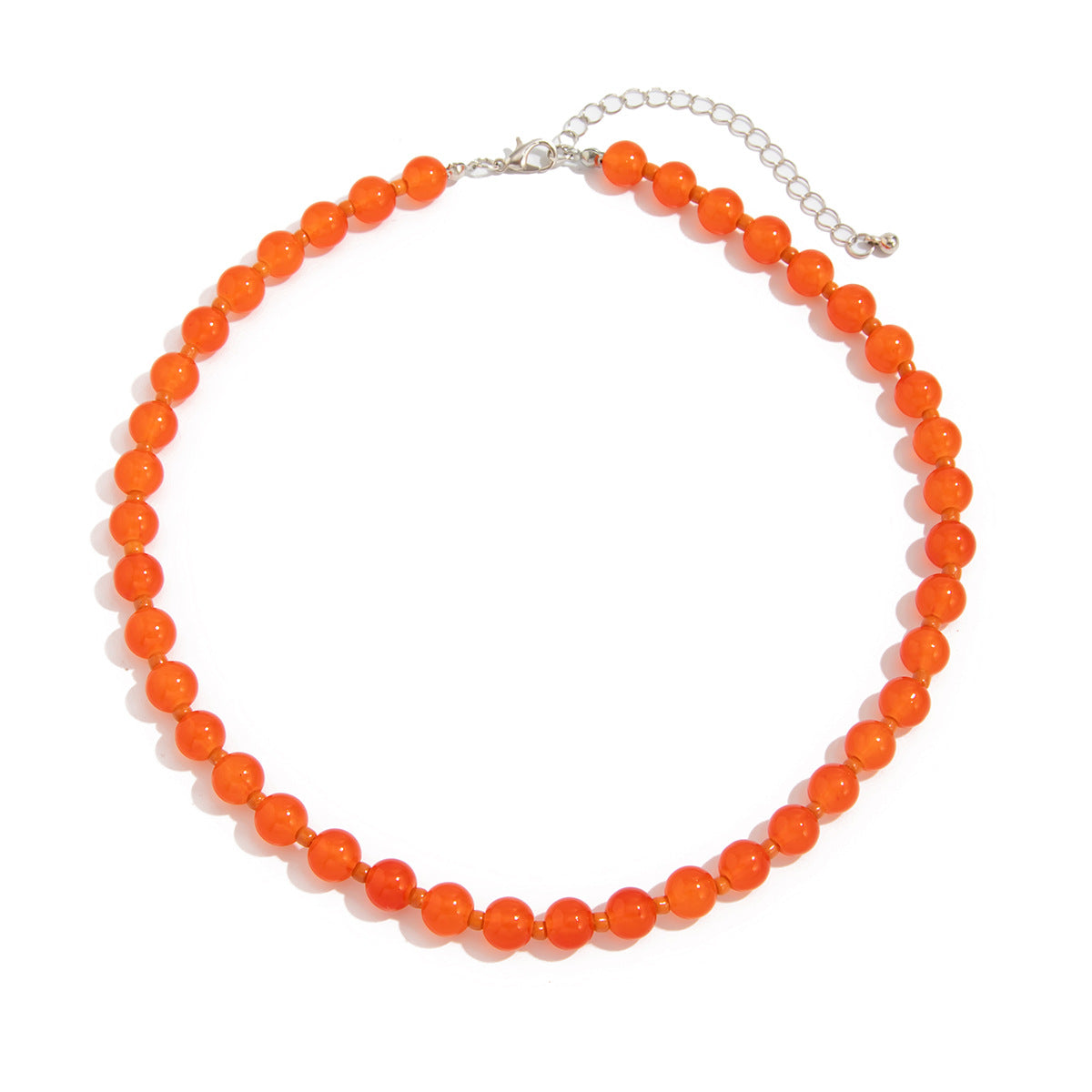 Collar de perlas redondas étnicas de colores con cuentas minimalistas para mujer, cadena de clavícula con cuentas de cristal
