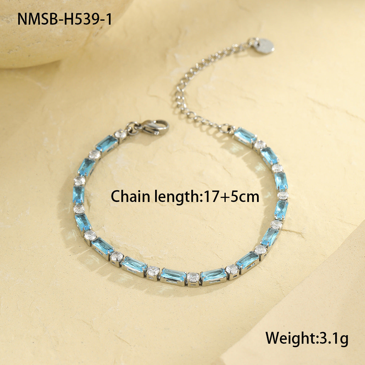 Fashionable Geometric Stainless Steel Bracelet for Women with Colorful Zirconia Plating Elegant Minimalist Everyday Jewelry