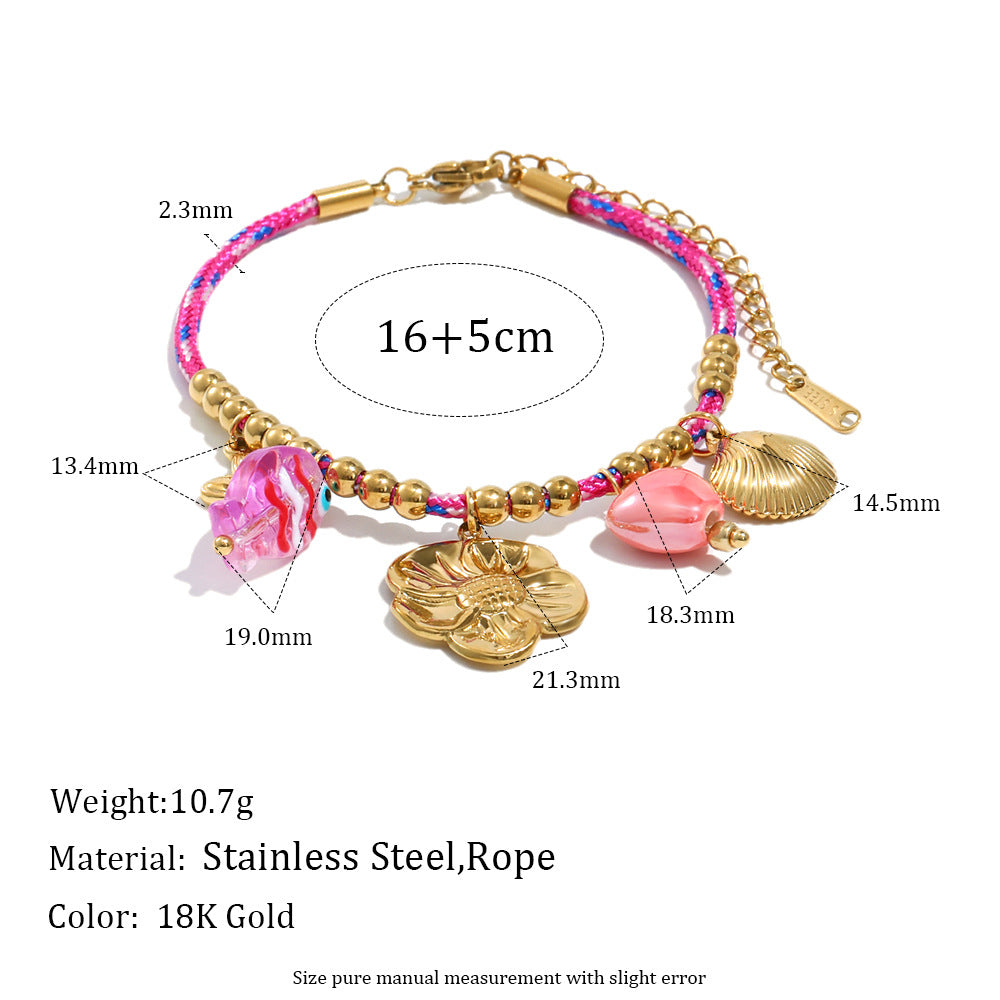 Collana con Pendente Geometrico a Fiore e Bordi Ondulati, Placcata Oro 18K, in Acciaio Inossidabile, Stile Retrò Minimalista da Donna