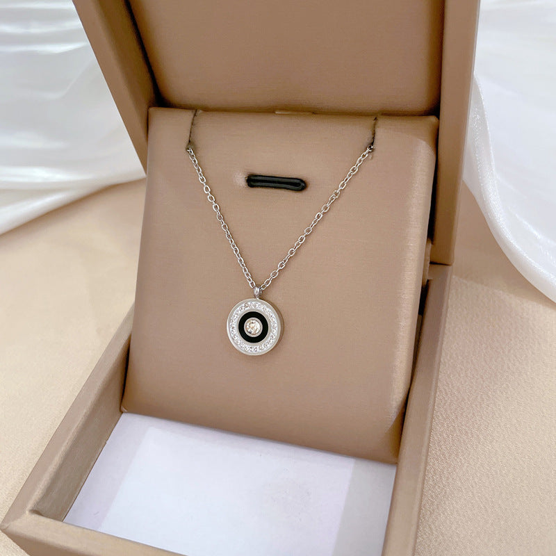 Collana in acciaio al titanio geometrica minimalista per unisex con catena irregolare