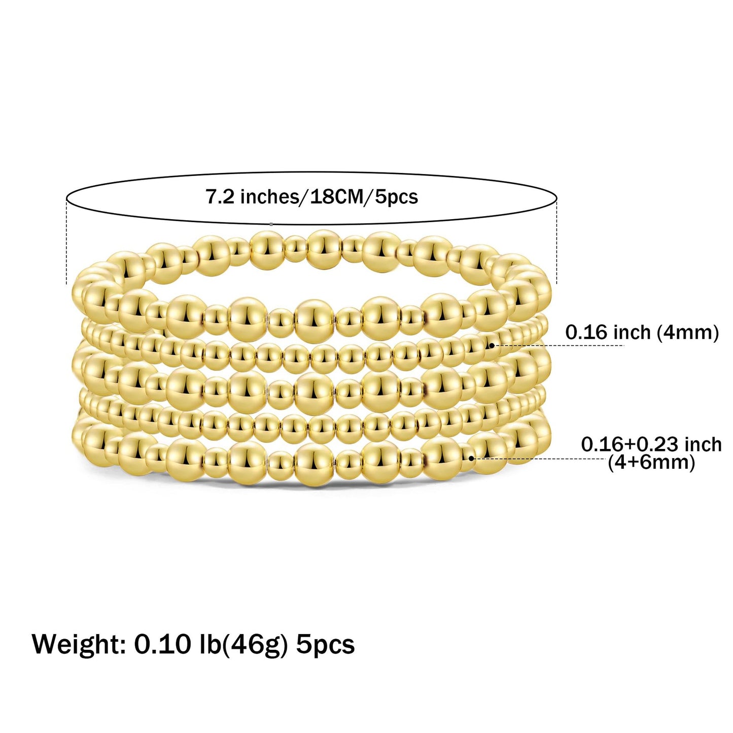 Elegant Gold Plated Hematite Elastic Bracelet with Baroque Imitation Pearls Geometric Multi-Layer Design for Women