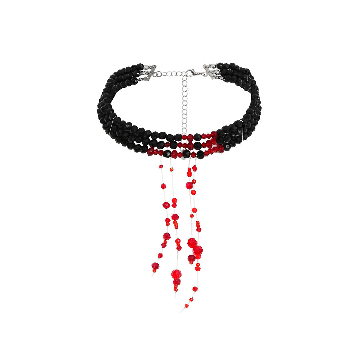 Collar con Colgante Geométrico Estilo Gótico con Detalles de Rhinestones y Borla para Mujer