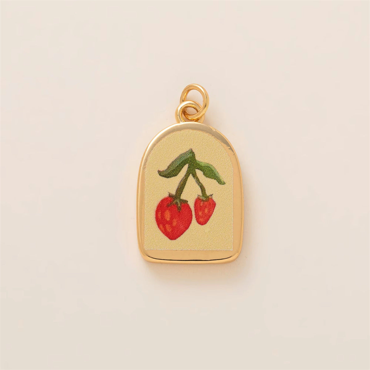 Minimalist Fruit Pattern PVD Plated Brass Charm Bar
