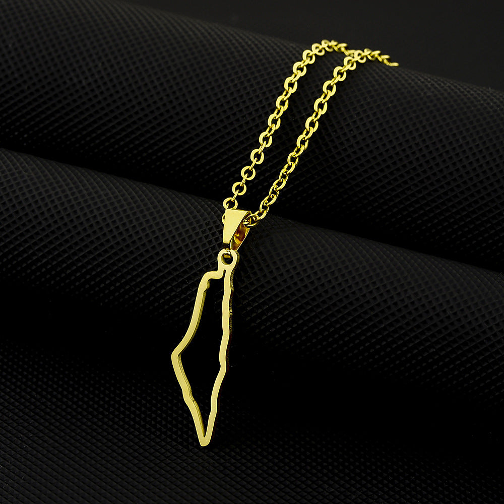 Collana con Ciondolo Geometrico alla Moda in Acciaio Inossidabile con Pendente in Acciaio al Titanio e Finitura Elettrodeposita per Uomo e Donna