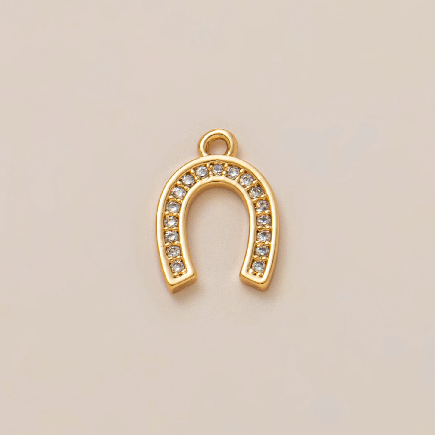 Luxury 18K Gold Plated Brass Heart Bow Geometric Pendant