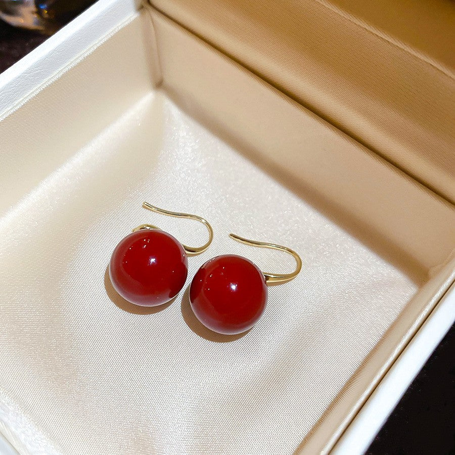 Retro Minimalist Geometric Resin Earrings with Zirconia Accents and 925 Silver Posts for Women