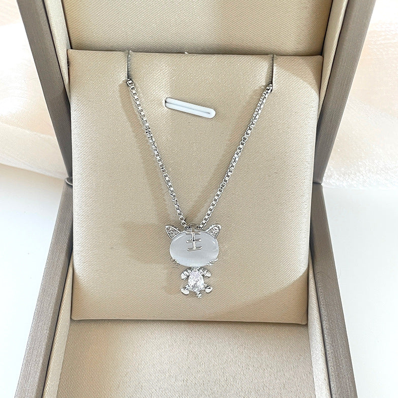 Collana con ciondolo a forma di tigre minimalista di lusso da donna in acciaio inossidabile placcato oro con catena a scatola