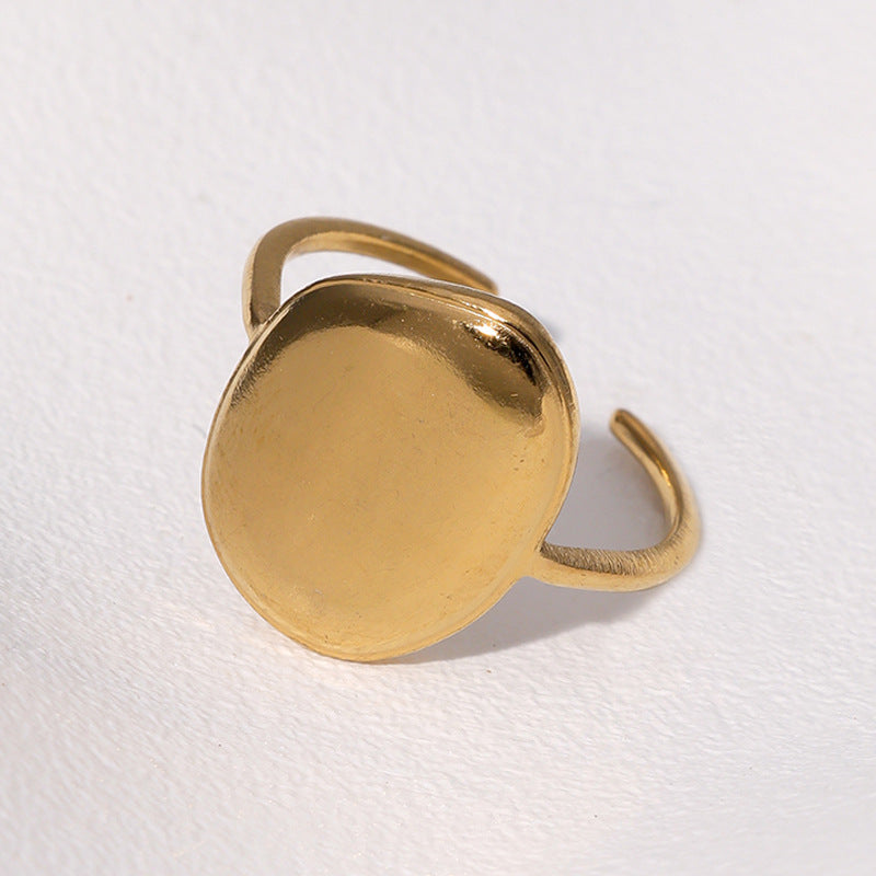 Minimalist Geometric Stainless Steel Open Ring for Women with Plated Finish