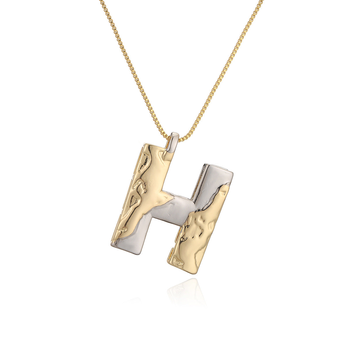 Collana con ciondolo a lettera in rame placcato oro geometrico minimalista da donna