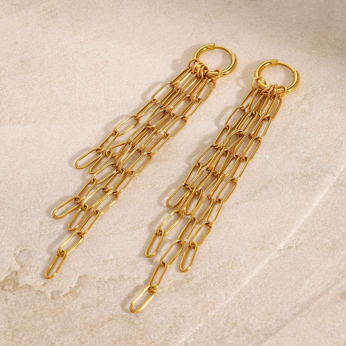Aretes de Acero Inoxidable Geométricos con Baño para Mujer, Joyería de Oreja Lujosa, Ligera, de Moda Minimalista