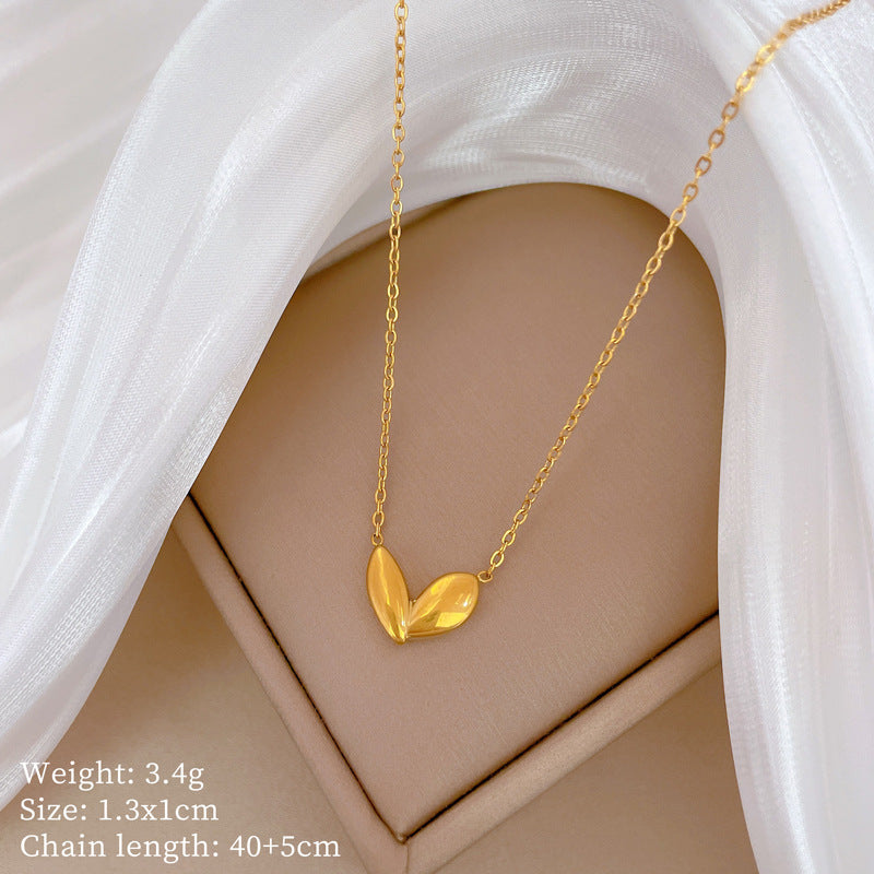 Collana con pendente geometrico minimalista in titanio e acciaio placcato unisex