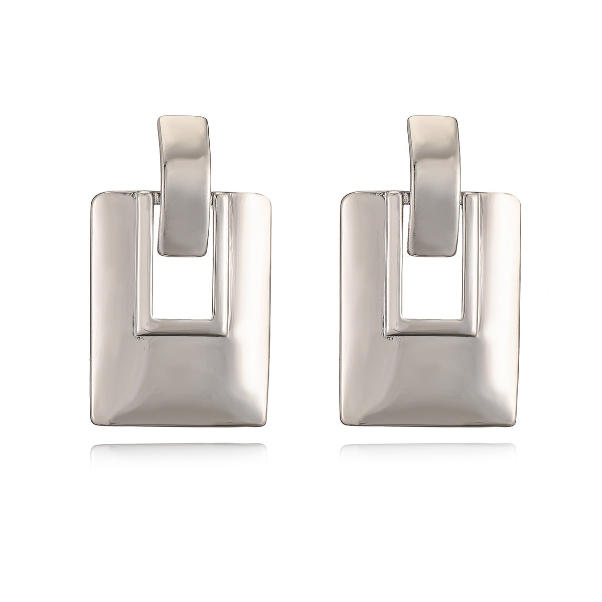 Orecchini in rame geometrici con placcatura in oro vero da donna, orecchini in metallo di tendenza di ispirazione vintage dal design irregolare