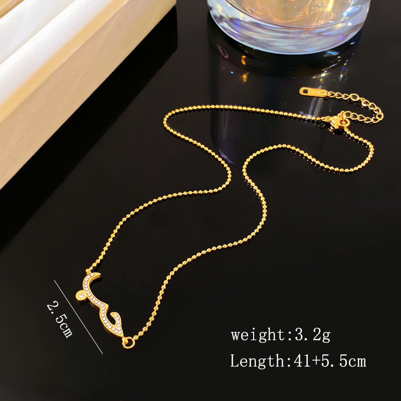 Sweet Streetwear Geometric Round Titanium Steel Plated Necklace with Cubic Zirconia for Unisex