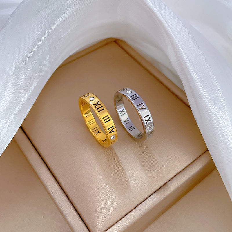 Anillo Minimalista Pulido de Acero Titanio con Forma de Corona para Hombres y Mujeres, Anillo Moderno Unisex para el Dedo Índice