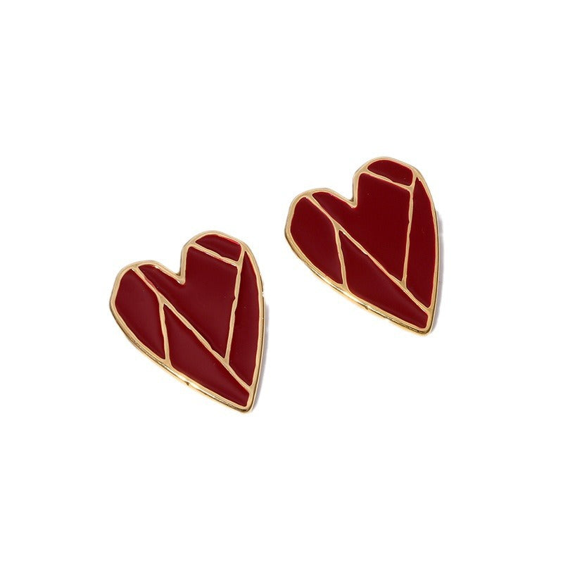 Minimalist Heart-Shaped Stainless Steel Stud Earrings with 18K Gold Plating for Women