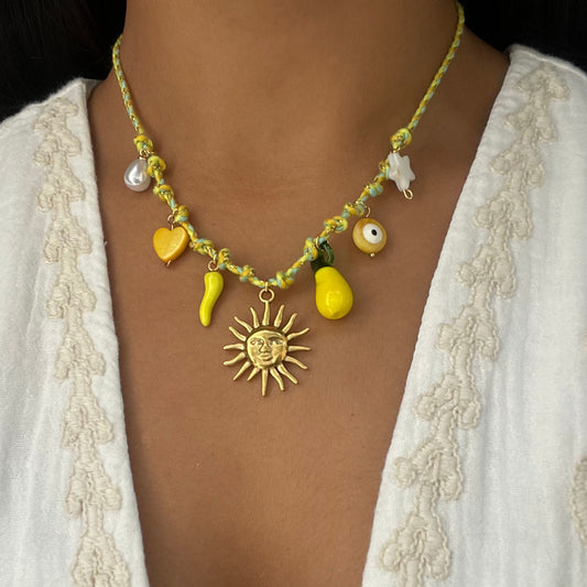 Collar con colgante de corazón, estrella de mar y perla, fresco y dulce, de acero inoxidable con acabado chapado y cordón ajustable