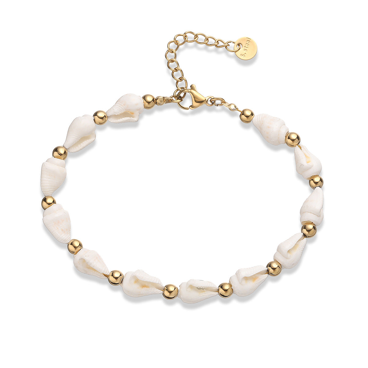 Minimalist Irregular Geometric Shell Stainless Steel Plated Bracelet for Women