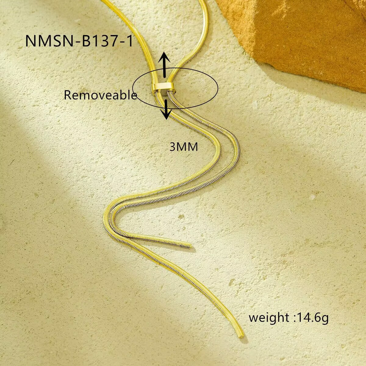 Collana con Pendente a Catena Serpente in Acciaio Inossidabile Minimalista e alla Moda con Dettaglio Nappa da Donna