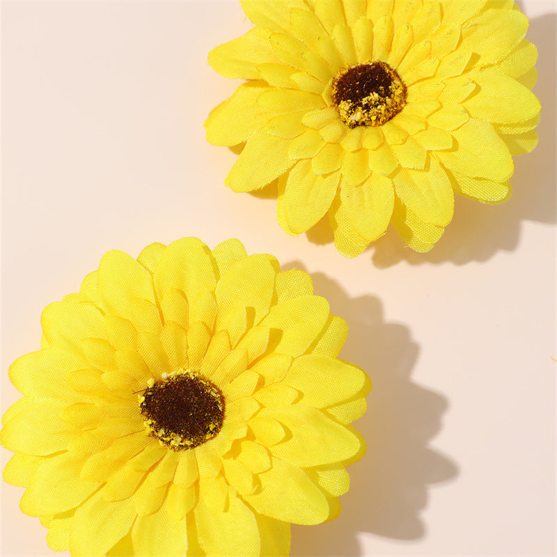Fermaglio per capelli con margherita 3D giallo minimalista per ragazze