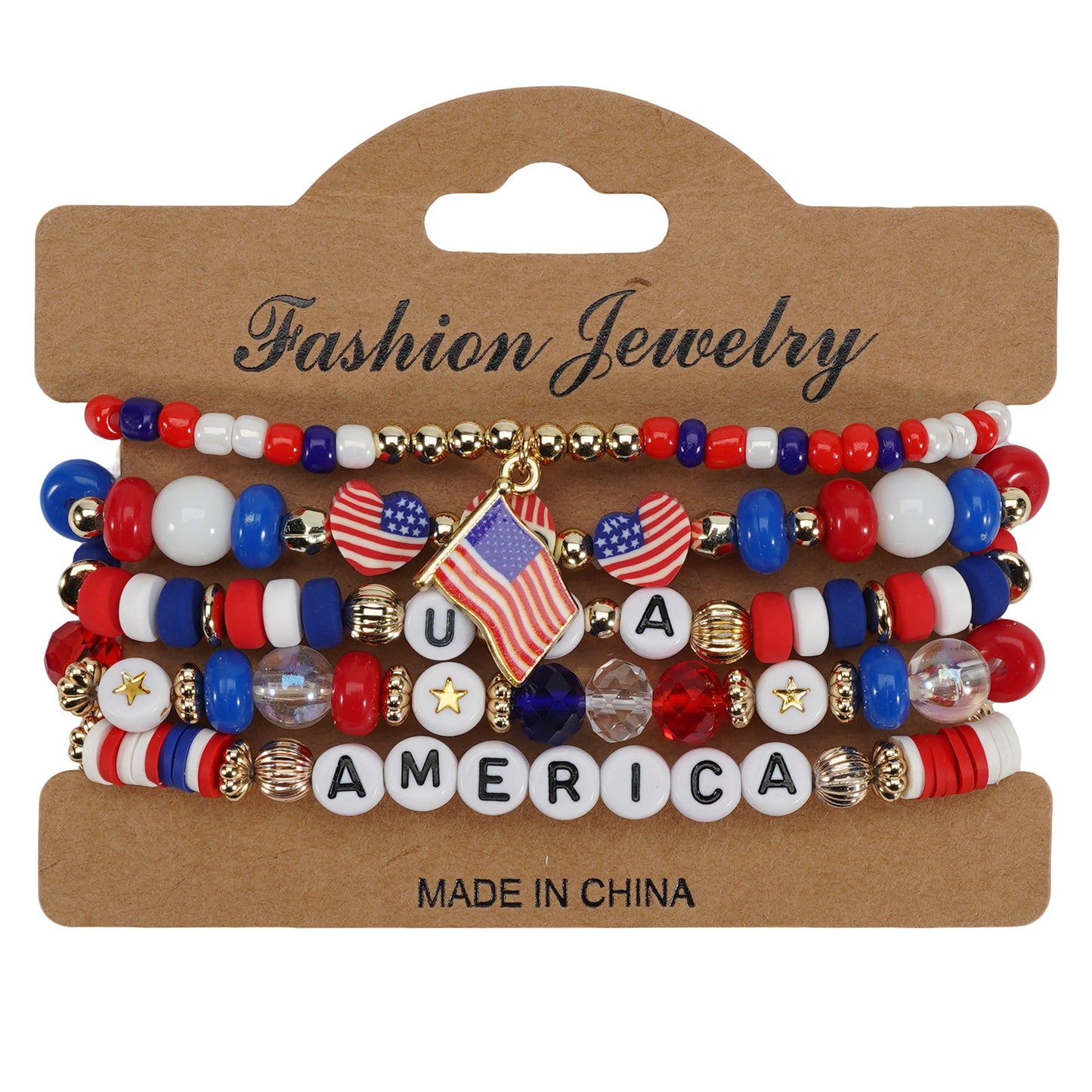 Bohemian Vintage Flag Pattern Glass Beaded Bracelet Unisex