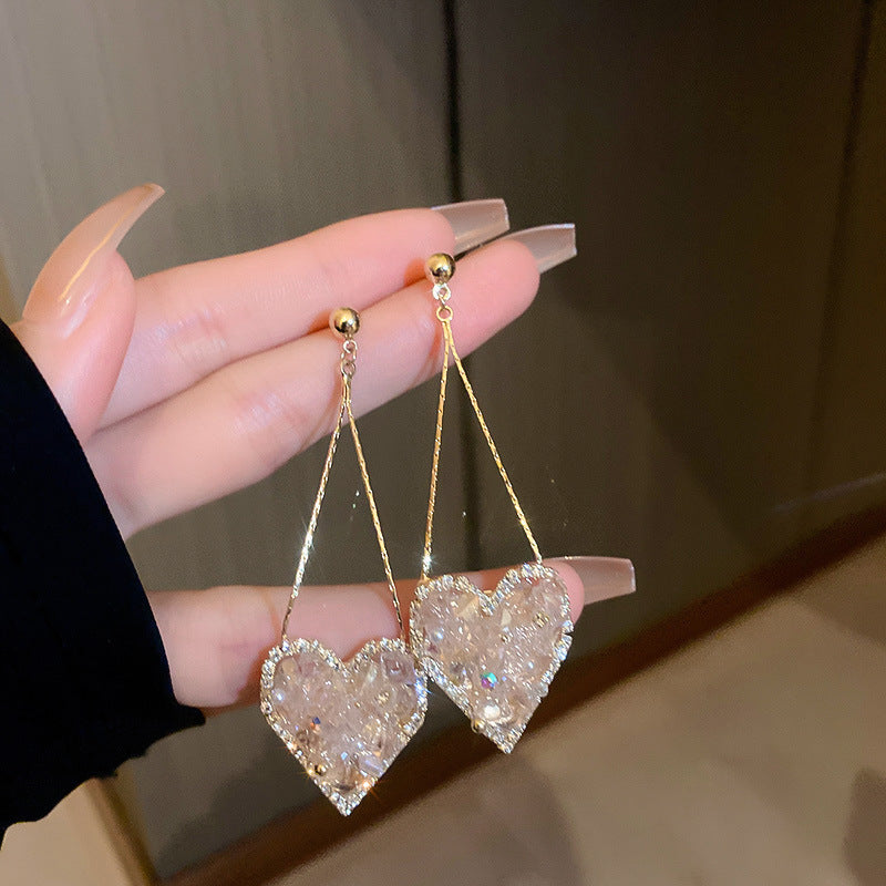 Elegantes pendientes de perlas y circonitas con forma ovalada y lazo en acero inoxidable para mujer