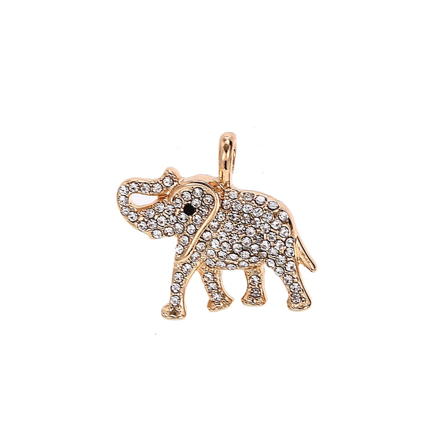 Colorful Cubic Zirconia Watermelon and Elephant Pendant Necklace 18K Gold Plated Alloy Fashion Jewelry for Women