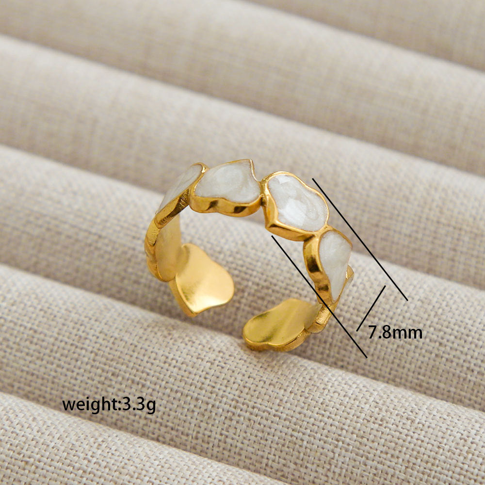 Anello Aperto Geometrico Minimalista per Donna e Uomo in Acciaio Inossidabile Placcato Oro con Motivi Floreali, Albero e Girasole