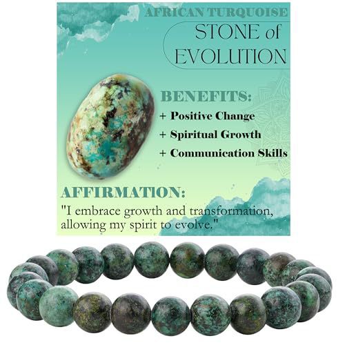 8mm Natural Agate and White Turquoise Round Beaded Stretch Bracelet Unisex Geometric Handmade Jewelry