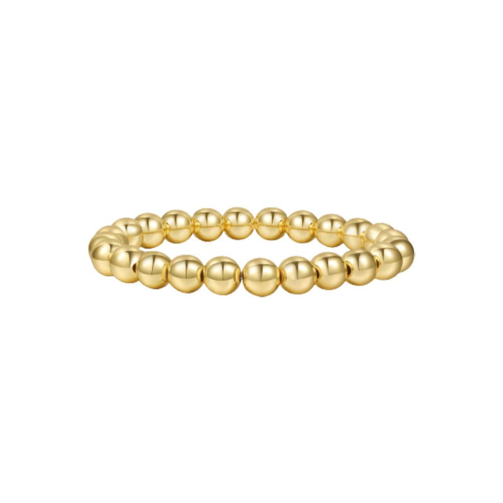 Geometric Hematite Gold Beaded Stretch Bracelet Set Unisex Fashion Jewelry