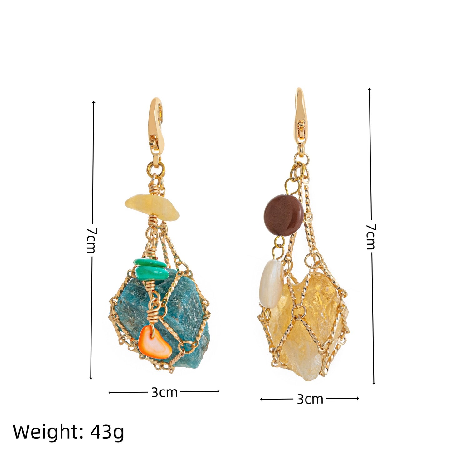 Colorful Fish Shell Conch Totem Brass Plated Pendant