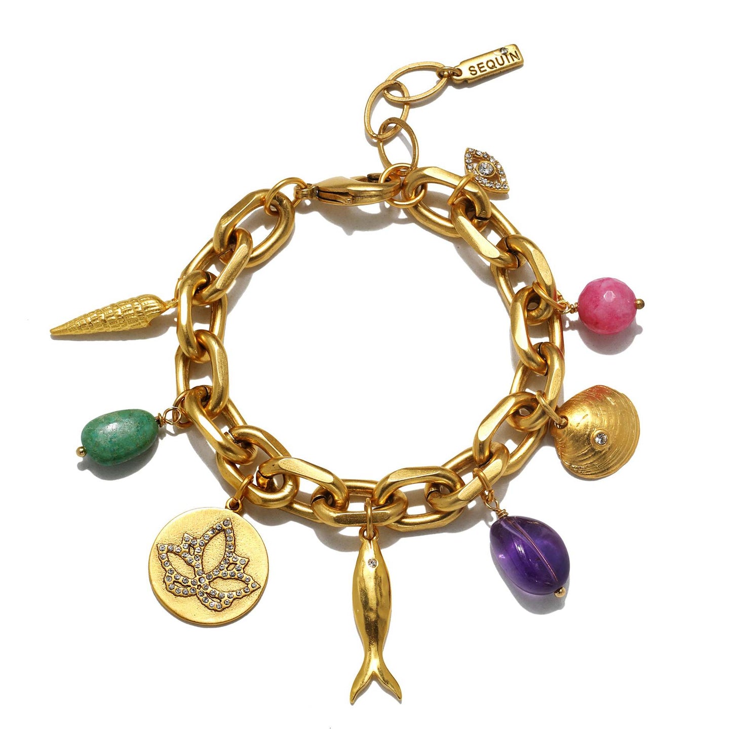 Minimalist Plated Brass Heart Charm Bar