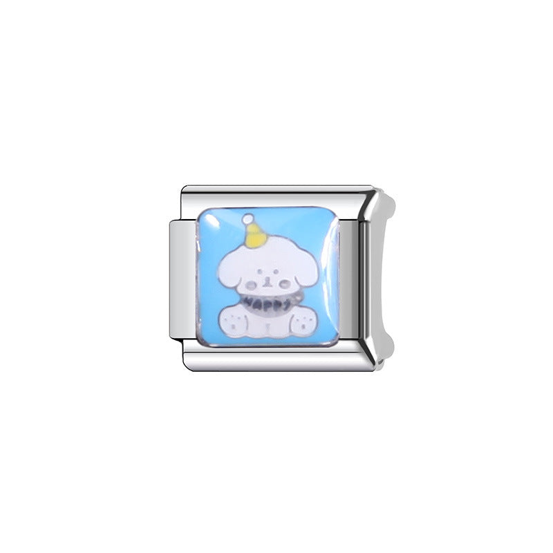 Sweet Cartoon Animal Stainless Steel Plated Charm Bar for Unisex