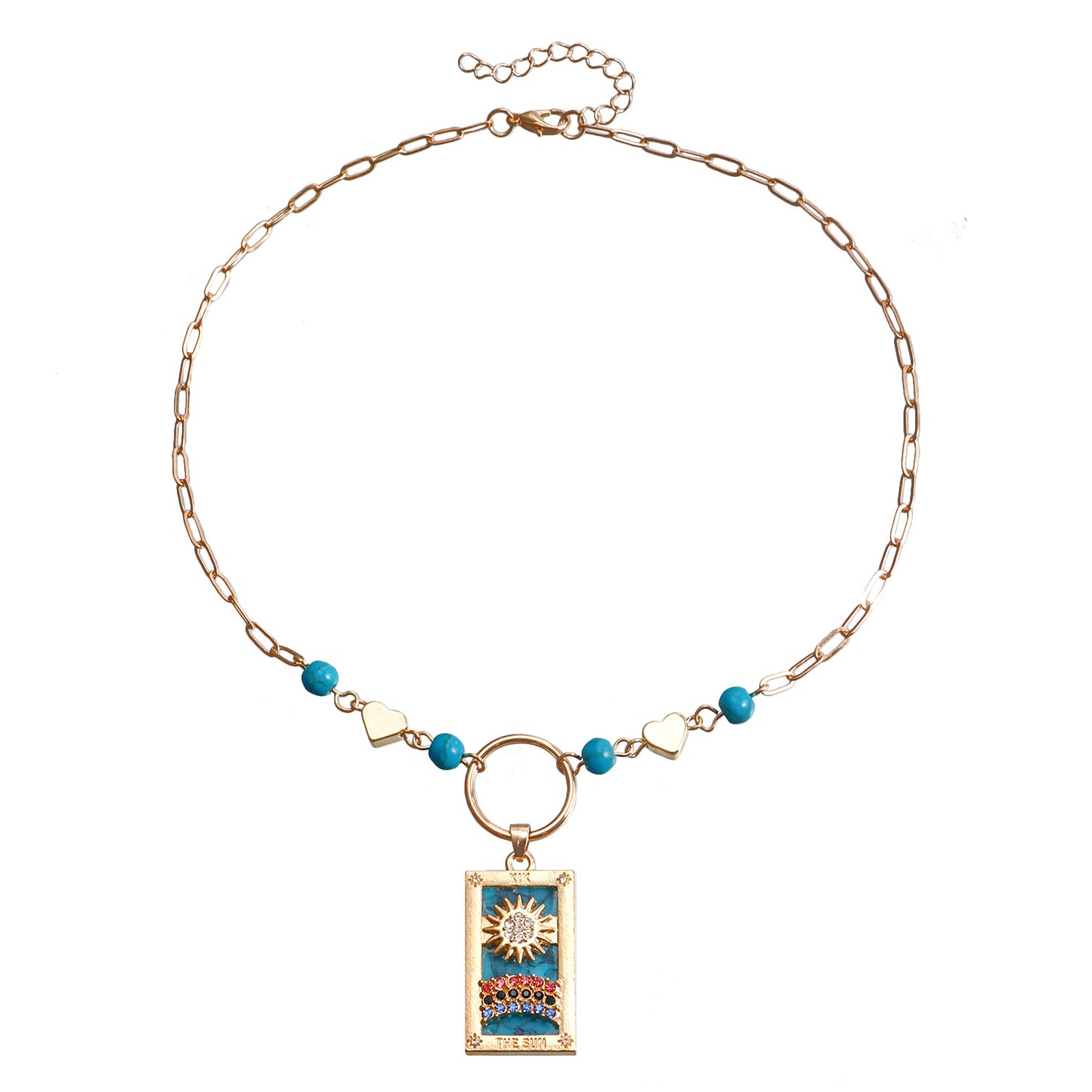 Vintage Minimalist Heart-Shaped Geometric Pendant Necklace in Alloy with Plated Finish for Women