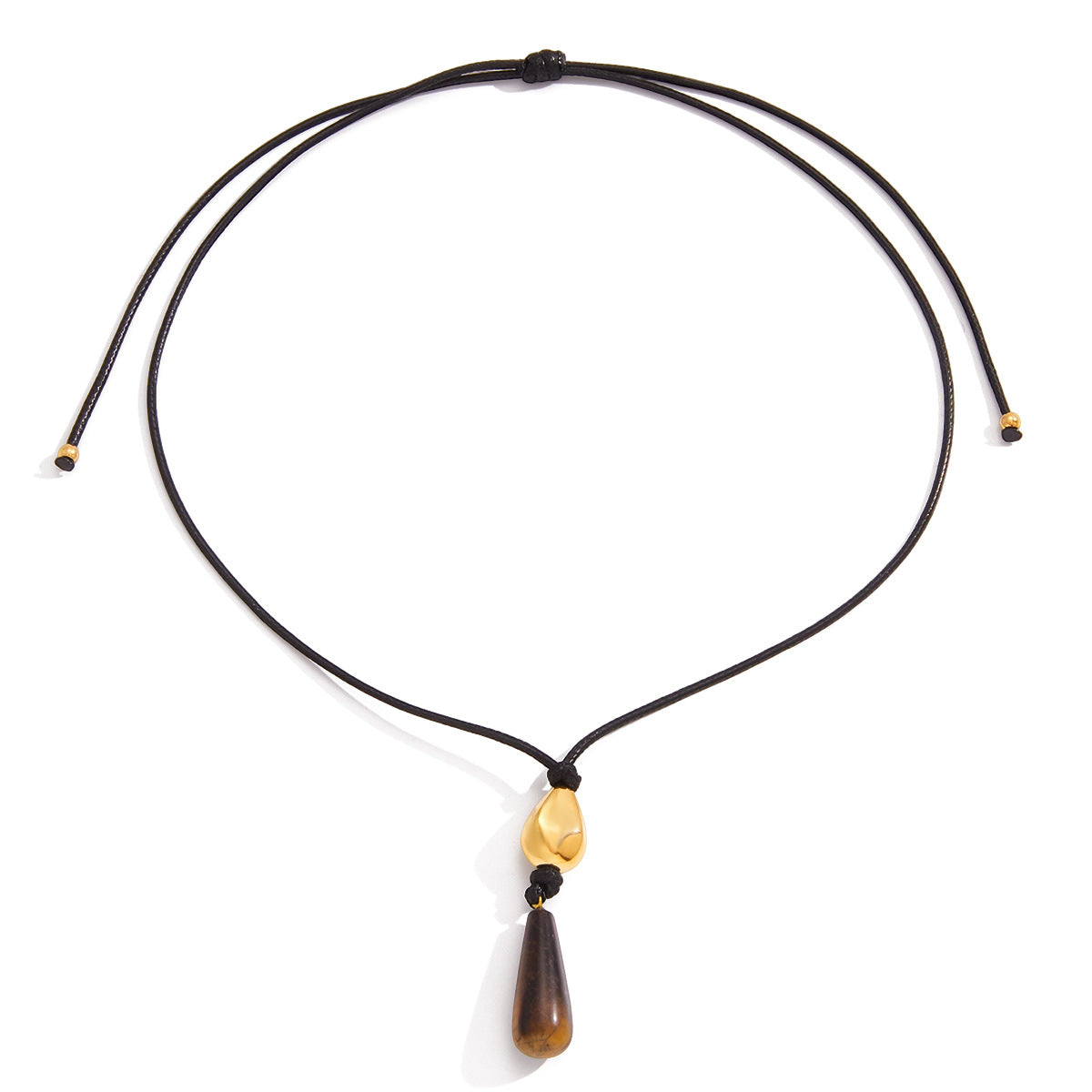 Collana con pendente geometrico minimalista in acciaio inossidabile placcato oro 18 carati da donna