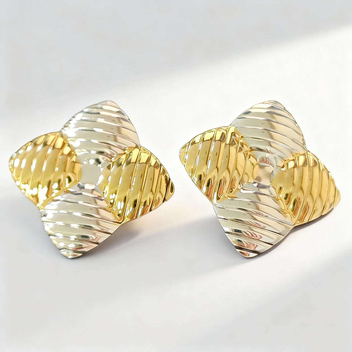 Minimalist Geometric Square Plated Stainless Steel Earrings for Women