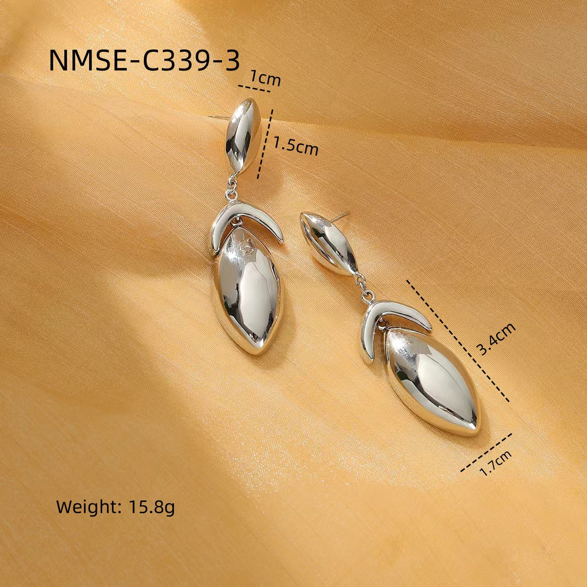 Minimalist Water-Drop-Shaped Titanium Steel Earrings for Women with Vacuum Plating Finish and Stainless Steel Posts