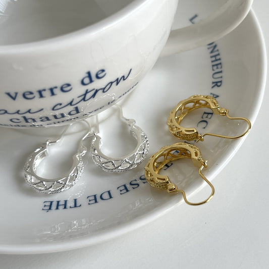 Pendientes de mujer de plata de ley 925 con forma de lágrima geométrica con incrustaciones de perlas, estilo étnico minimalista vintage