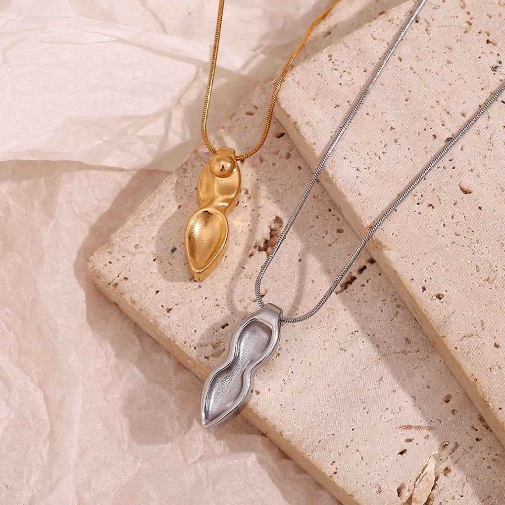 Collana con Pendente a Spada Corta Geometrica Minimalista da Donna in Acciaio Inossidabile Placcato Oro 18K