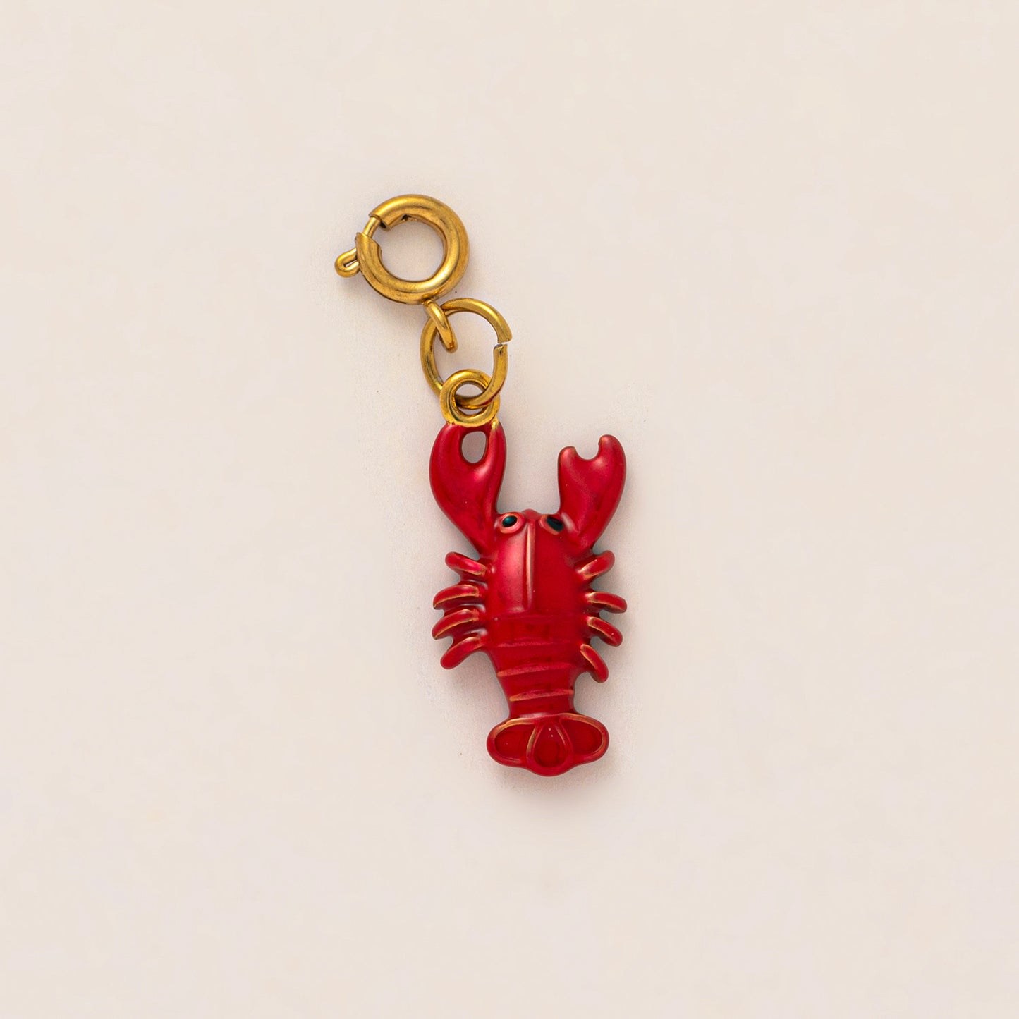 Vintage 18K Gold Plated Stainless Steel Floral Fish Charm Bar