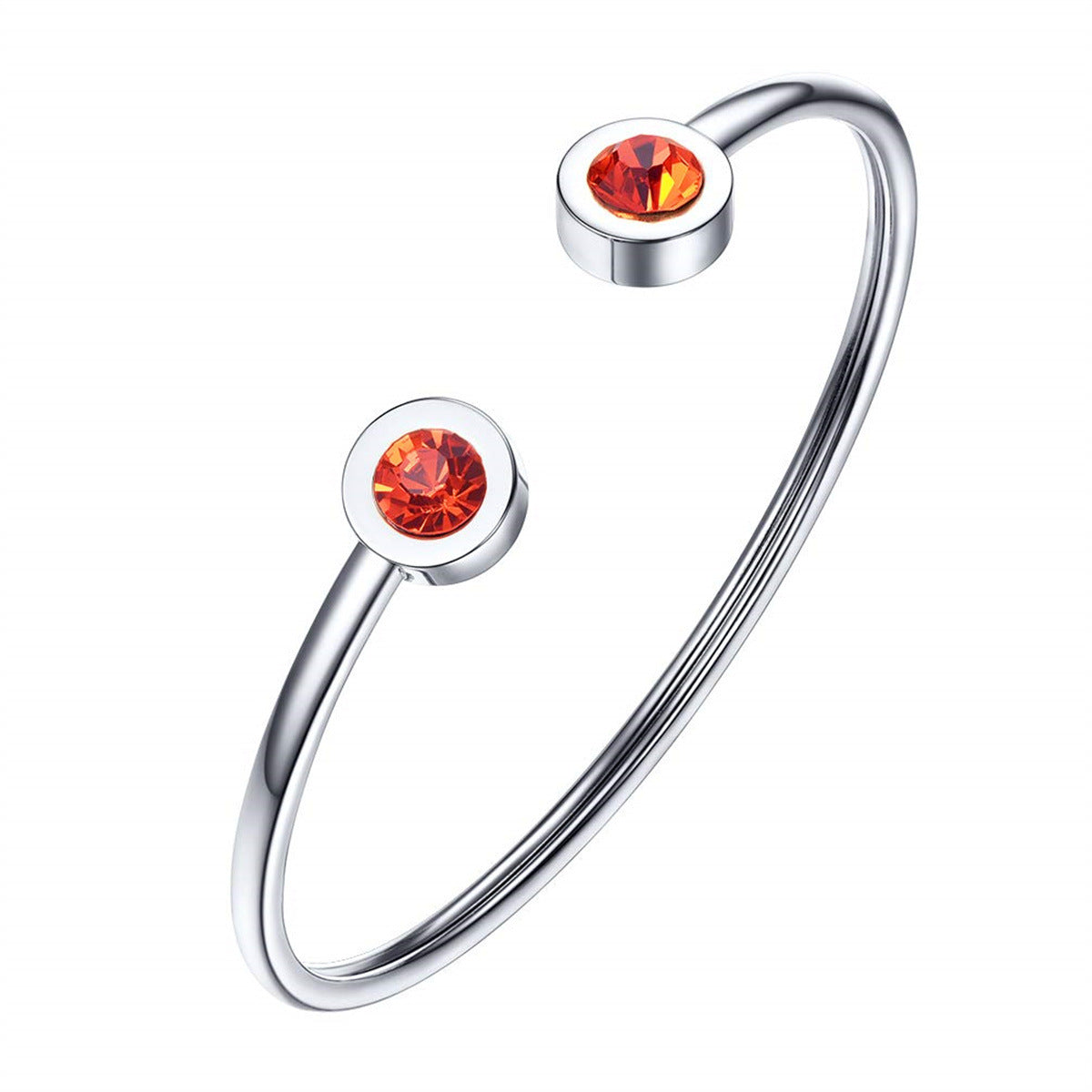 Pulsera minimalista geométrica de acero inoxidable con piedra de nacimiento de diciembre para mujer
