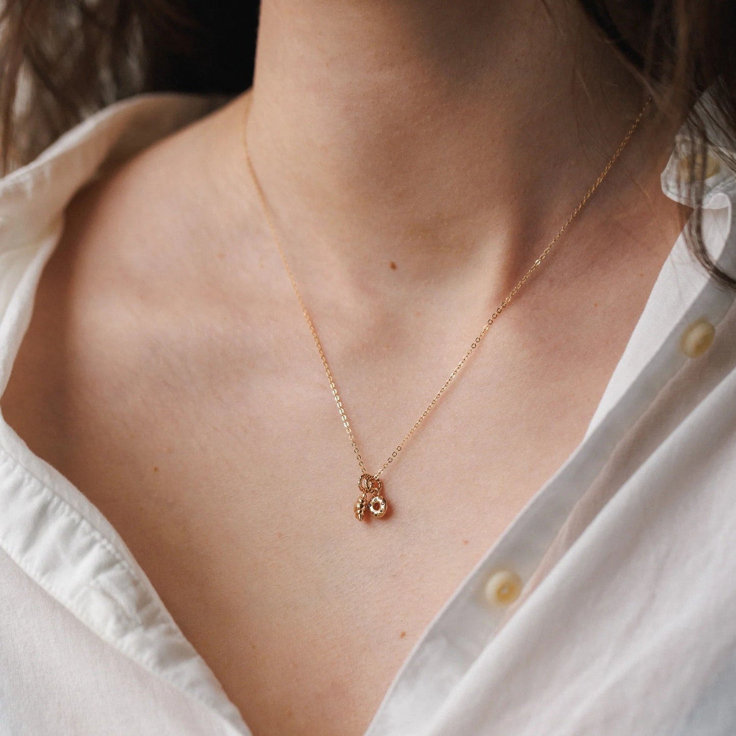 Geometric Brass Plated Pendant Necklace for Unisex