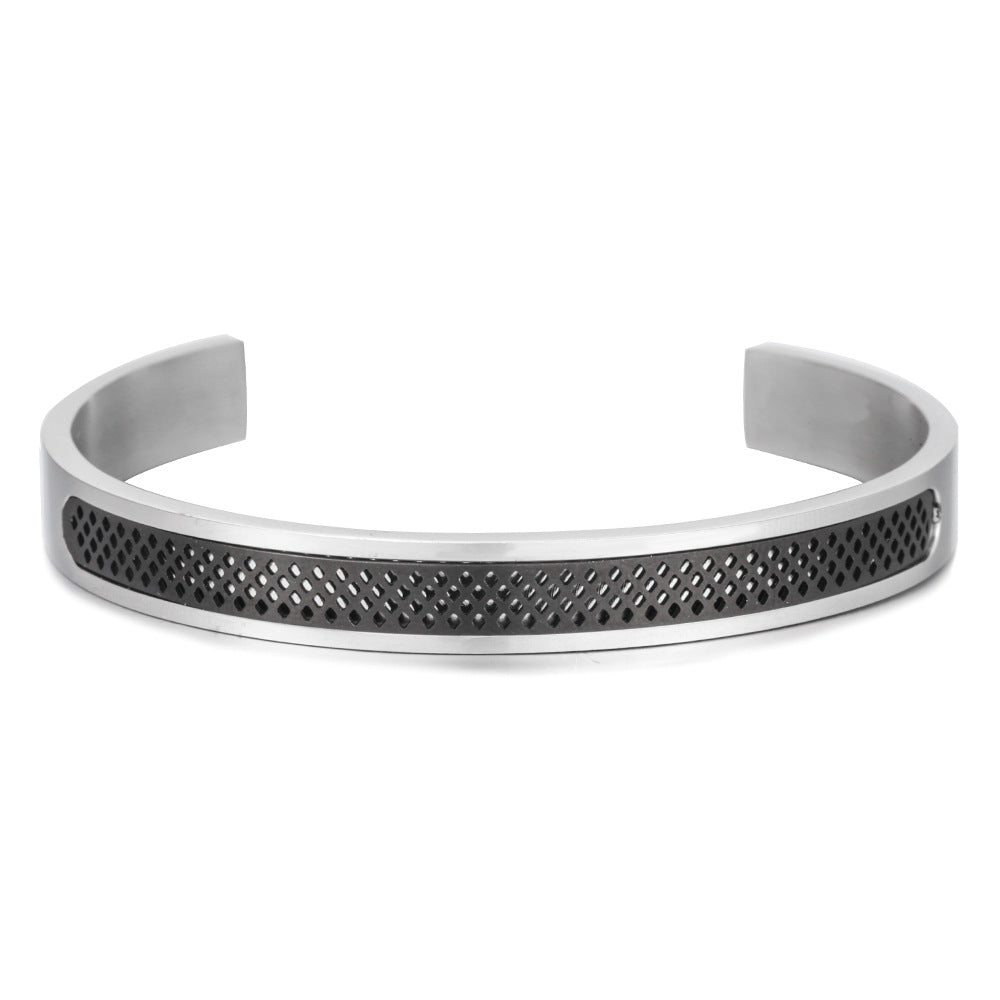 Vintage Geometric Square Plated Stainless Steel Bracelet for Men and Women