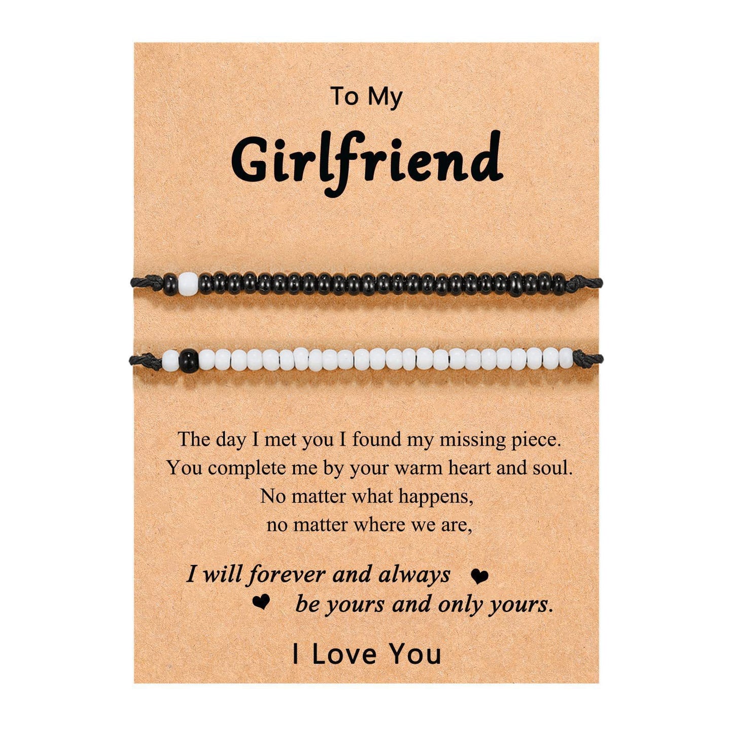 Minimalist Geometric Acrylic Beaded Bracelet Set with Morse Code I Love You Design for Couples