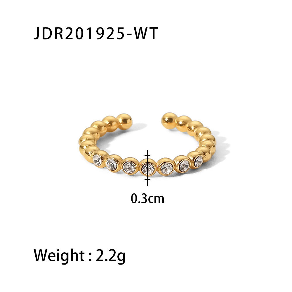 Anillo de mujer de acero de titanio con forma de serpiente geométrica, con acabado chapado, accesorio de moda minimalista de lujo
